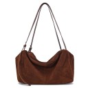 Damsk semiskinnväska över axeln 34 x 14 x 20 cm Rymlig läderväska Nötkött bomull Elegantisk stadstillbehör 8