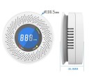 Koldioxiddetektor 10,05 x 10,05 x 3,59 cm CO alarm med LCD-display Strömförsörjning 3x AA Ljudsignal pa-007 2