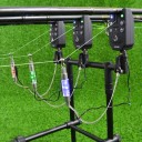 Trådlös fiskebite signaleringssats 1 + 4 med belysta swingrar LED ljudsignal och mottagare EVA fodral 5