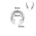Septum piercing 8 x 19 x 12 mm Hästskoform med spetsar i rostfritt stål Extra stort piercing för nässkiljeväg 2