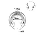 Septum piercing 10 x 16 x 14 mm Hästskoform med spetsar i rostfritt stål Massivt piercing för nässkiljeväg 2