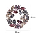 Lyxig stensmycke brosch 4 x 4 mm i form av ring Färgglad lövkrans med blommor Zinklegering Elegant smycke 2