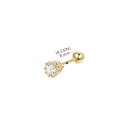 Guldpiercing 6 mm i kirurgiskt rostfritt stål Pyntad med diamant Elegant kroppssmycke med subtil dekorativ design 2