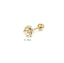 Guldpiercing ros 6,5 mm i kirurgisk rostfritt stål Elegantisk kroppssmycke med subtilt blommotiv 2