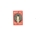 Modebrosch 1,7 x 2,7 cm Röd design Med texten Make Art Not War Uttrycksfull metallaccessoar Av zinklegering 1