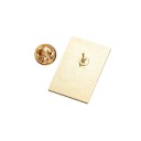 Modebrosch 1,7 x 2,7 cm Röd design Med texten Make Art Not War Uttrycksfull metallaccessoar Av zinklegering 4