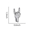 Modetrend brosch hand 1,5 x 3,3 cm Rock punk tillbehör av zinklegering Metallisk nål brosch för jacka ryggsäck kläder 3