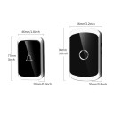 Trådlös dörrklocka 300 m utan kontakt 38 melodier LED-indikering volymreglering batteridriven 2