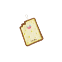 Toalla de baño 22 x 16,5 cm En forma de galleta con cara para niños Toalla con asa Ribete amarillo Paño de cocina 5