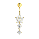 Piercing i kirurgiskt rostfritt stål Diamant med blomma Elegant smycke för örat, näsan, läppen 1