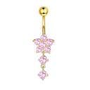 Piercing i kirurgiskt rostfritt stål Diamant med blomma Elegant smycke för örat, näsan, läppen 2
