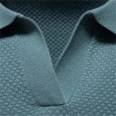 Herrpolotröja kort ärm med krage Enfärgad elegant t-shirt i polyester och viskos för vardagsbruk 3