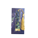 Bokmärke med frans 14 x 7 cm Blommönster med iris Elegantiskt dekorativt bokmärke 1