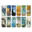 Set med 12 bokmärken 6 x 2 cm vikbara former med motiv från Vincent van Gogh dekorativt läsartillbehör 2