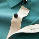 Herrpolotröja med dragkedja V-hals med krage Kort ärm Enfärgad Polyester Spandex Bekväm modern passform 2