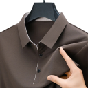 Herrpolotröja med dragkedja V-hals med krage Kort ärm Enfärgad Polyester Spandex Bekväm modern passform 7