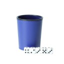 Dés de jeu 5 pcs avec gobelet 9 x 7.5 x 6 cm Aspect cuir Ensemble de dés pour soirée de jeu divertissement en famille et jeux de société 10
