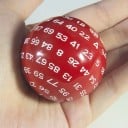 Dé à jouer D100 4,8 cm Dé à vingt faces en acrylique de différentes couleurs avec un sac pour les jeux de société et les jeux de rôle 2