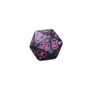 Sæt af mangefacede terninger 7 stk Sorte terninger med rosa kattemotiv RPG Dragehul bord- og selskabsspil 3