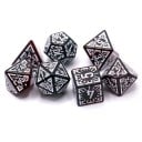 Dés de jeu transparents 7 pcs Dés de fantasy rouge foncé pour Donjons et Dragons RPG jeux de société et soirées de jeu 1