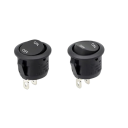 2 ks Černý kolébkový spínač 20A 12V DC; 10A/125VAC; 6A/250VAC, instalační otvor 20 mm pro elektrické připojení 2