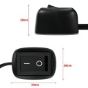 Svart vippbrytare med 60 cm kabel, Spänning DC12V, Ström 10A, Storlek 3,1 cm, Material PC 3