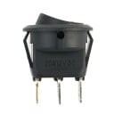 Kolébkový spínač 23x23 mm, Materiál ABS, DC 12V 20A, Černé pouzdro, Červená LED 2