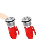 Tlačítko klaksonu 12V 20A, odolný 16MM kovový spínač s modrým LED podsvícením, kov a plast 5