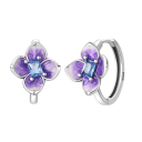 Boucles d'oreilles pensées harmonieuses en argent sterling 925 pour femmes Bijoux fins à design floral 1
