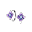 Boucles d'oreilles pensées harmonieuses en argent sterling 925 pour femmes Bijoux fins à design floral 3