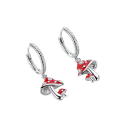 Orecchini fungo rosso forestale in argento sterlingo 925 per donne Gioielli da donna fungo della fortuna simbolo di buon destino 3