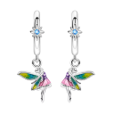 Pendientes de hadas de plata esterlina 925 para mujeres Alas de hada símbolo de magia y mundo invisible del reino de las hadas, seres de hadas 1