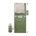 Sovsäck 190 x 75 cm, 8-15 grader, förpackning 29 x 12 cm, grön färg, bomull och nylon, idealisk för vår- och höstcamping 2