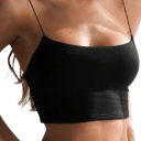 Damsk crop top Tunna axelband Rund hals Enkel färg kort topp av polyester och bomull Bekväm sommarmodell 3