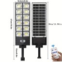Solärt LED gatubelysning 47 x 16,5 cm 504 LED 252 W 4500 mAh Fjärrkontroll IP65 Utomhusbelysning 2