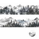 Bandă decorativă impermeabilă 4 x 4,5 x 200 cm Motiv munți și păduri peisaj DIY ornament pentru cană caiet jurnal decorare creativă 5