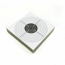 100 st skjutpapper 14 x 14 cm Rundt mål Koncentriska cirklar Poängsättning 1–8 Vitt papper med svart mitt 2