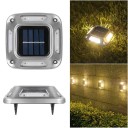 Solärt mark- och väggmonterat LED-ljus IP65 9,3 x 9,3 x 2,5 cm Vit kropp Trädgårdsljus för vägg och mark Varm vit 3