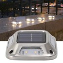 Solärt mark- och väggmonterat LED-ljus IP65 9,3 x 9,3 x 2,5 cm Vit kropp Trädgårdsljus för vägg och mark Kallvit 3
