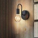 Nordisk industriell vägglampa 10W E27 svart metallampa för inomhusbruk utan glödlampa till sovrum badrum hall med väggfäste 3