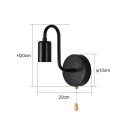 Nordisk industriell vägglampa 10W E27 svart metallampa för inomhusbruk utan glödlampa till sovrum badrum hall med väggfäste 4