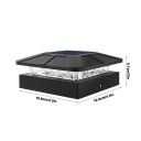 Solärt LED-ljus 11 x 11 x 5,1 cm Utomhuslampa på stolpe med 3 ljuslägen 2 ljusstyrkor IP65 vattentålig 3,7V 0,5W 2