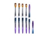 Set med 4 kosmetiska penslar 14 cm Penslar för naglar akryl gel och puder Penslar med lock hår 5–7 x 16–24 mm Professionell nail art 1