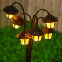 Solární dekorativní lampa 6 LED, retro design lucerny s plamenným efektem pro zahradu a dvůr 2