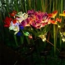 Solární LED lampa s květinami z hedvábného materiálu, sluneční energie, ideální pro zahradu a dvůr 3