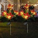 Solární LED lampa s květinami z hedvábného materiálu, sluneční energie, ideální pro zahradu a dvůr 11