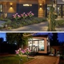 Solární LED lampa s květinami z hedvábného materiálu, sluneční energie, ideální pro zahradu a dvůr 12