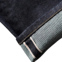 Herrjeans svarta med draktryck på bakfickorna, låg midja, lösa, med fickor, denim 2