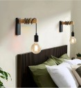 Retro trä LED vägglampa E27, 220V/110V, industriell belysning för sovrum, badrum och restauranger 2