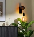 Retro trä LED vägglampa E27, 220V/110V, industriell belysning för sovrum, badrum och restauranger 3
